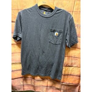 Carhartt Original Fit Mens Tshirt Size M Charcoal Gray Pocket minimum to no wear